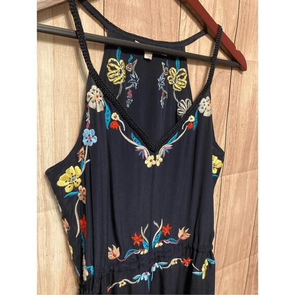 Calypso St. Barth XS Rodru floral Embroidered dress blue 100% Silk maxi - Picture 5 of 15